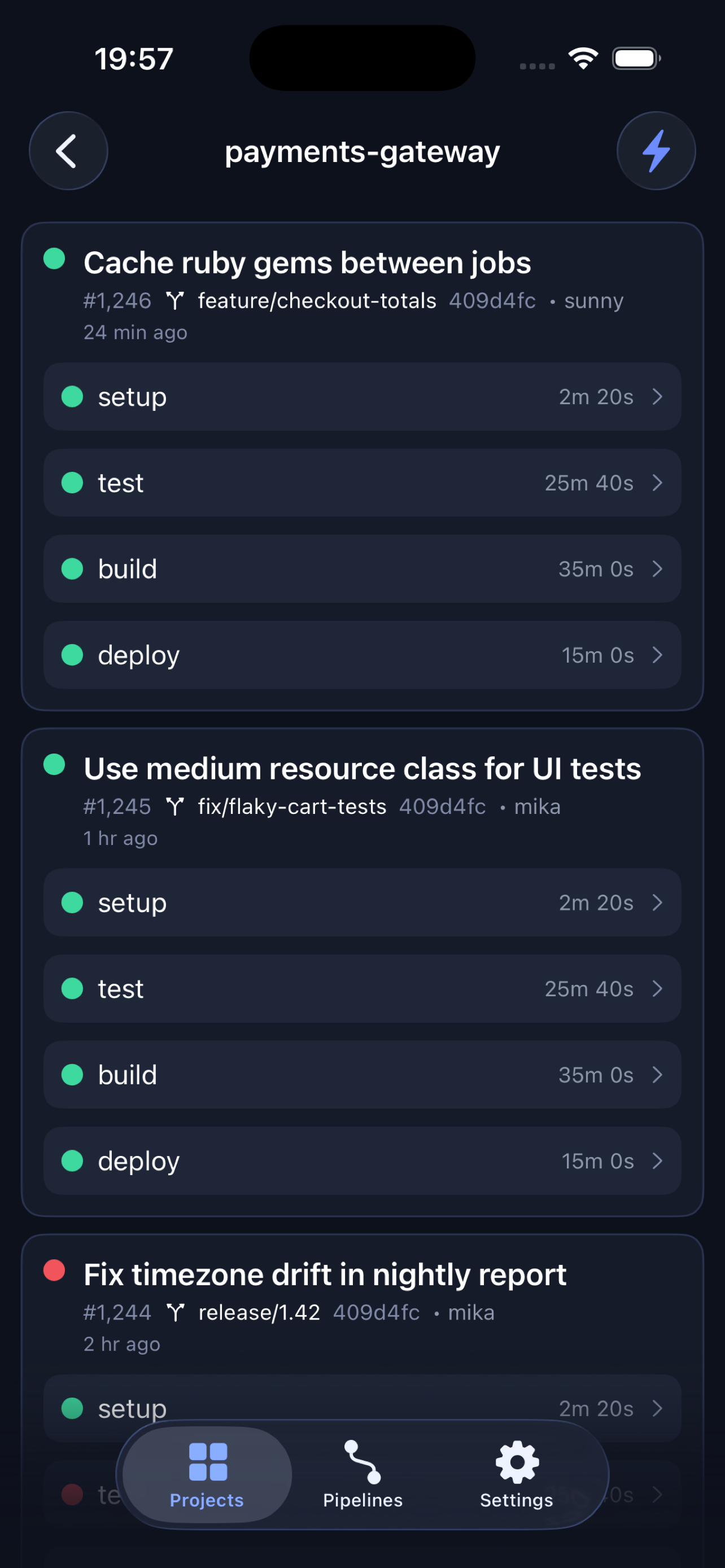 Pocket CI screen