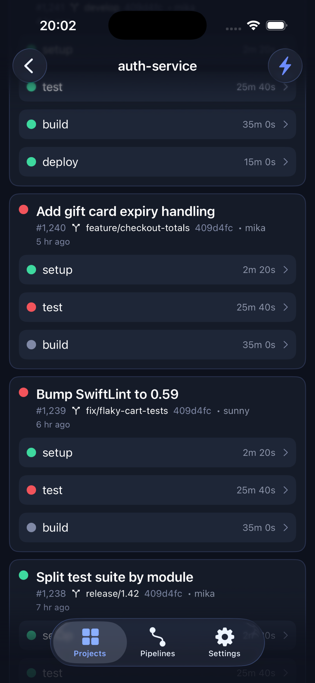 Pocket CI screen