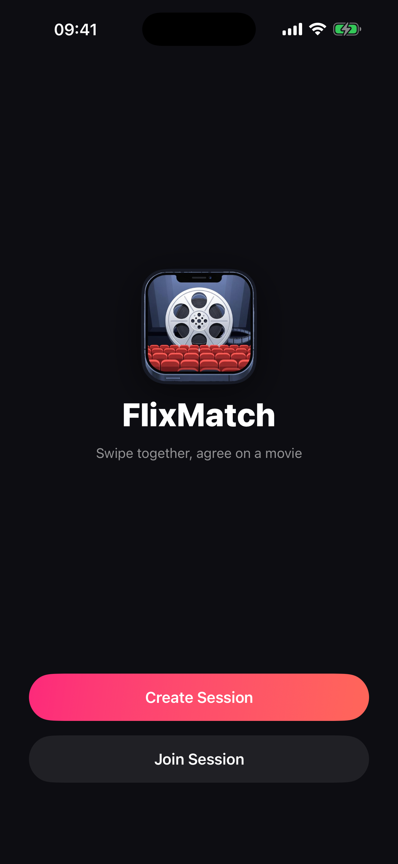 FlixMatch home screen
