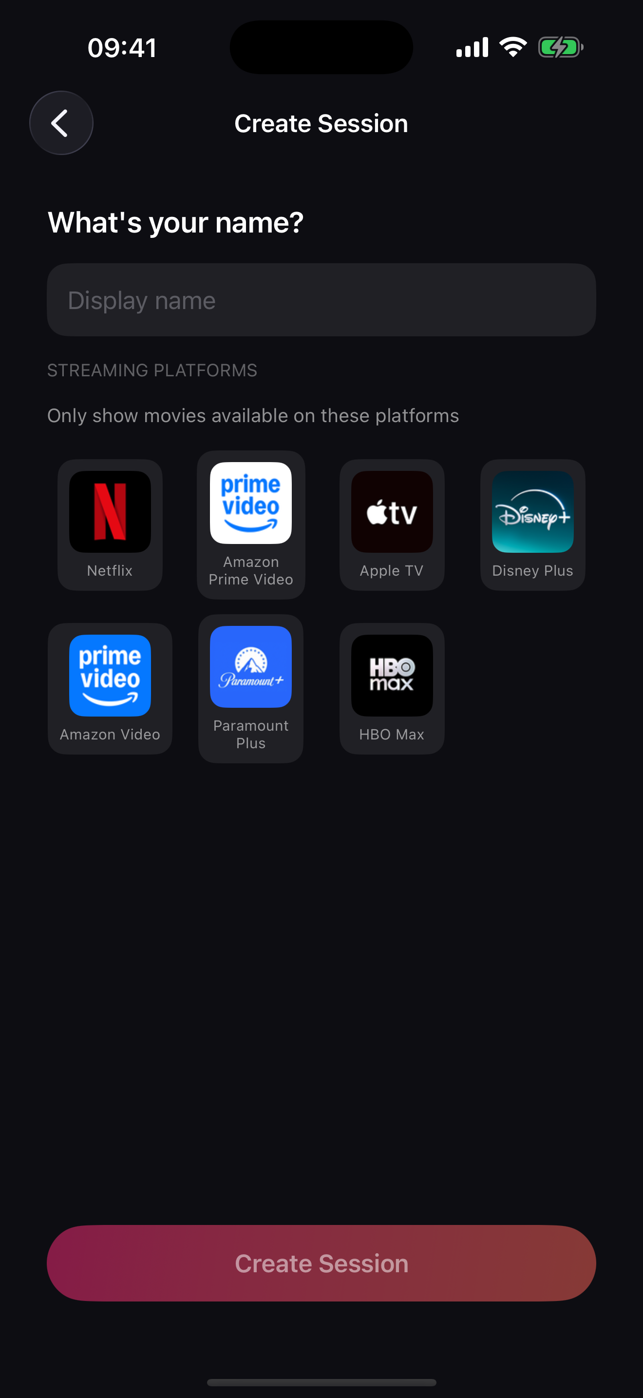 FlixMatch screen
