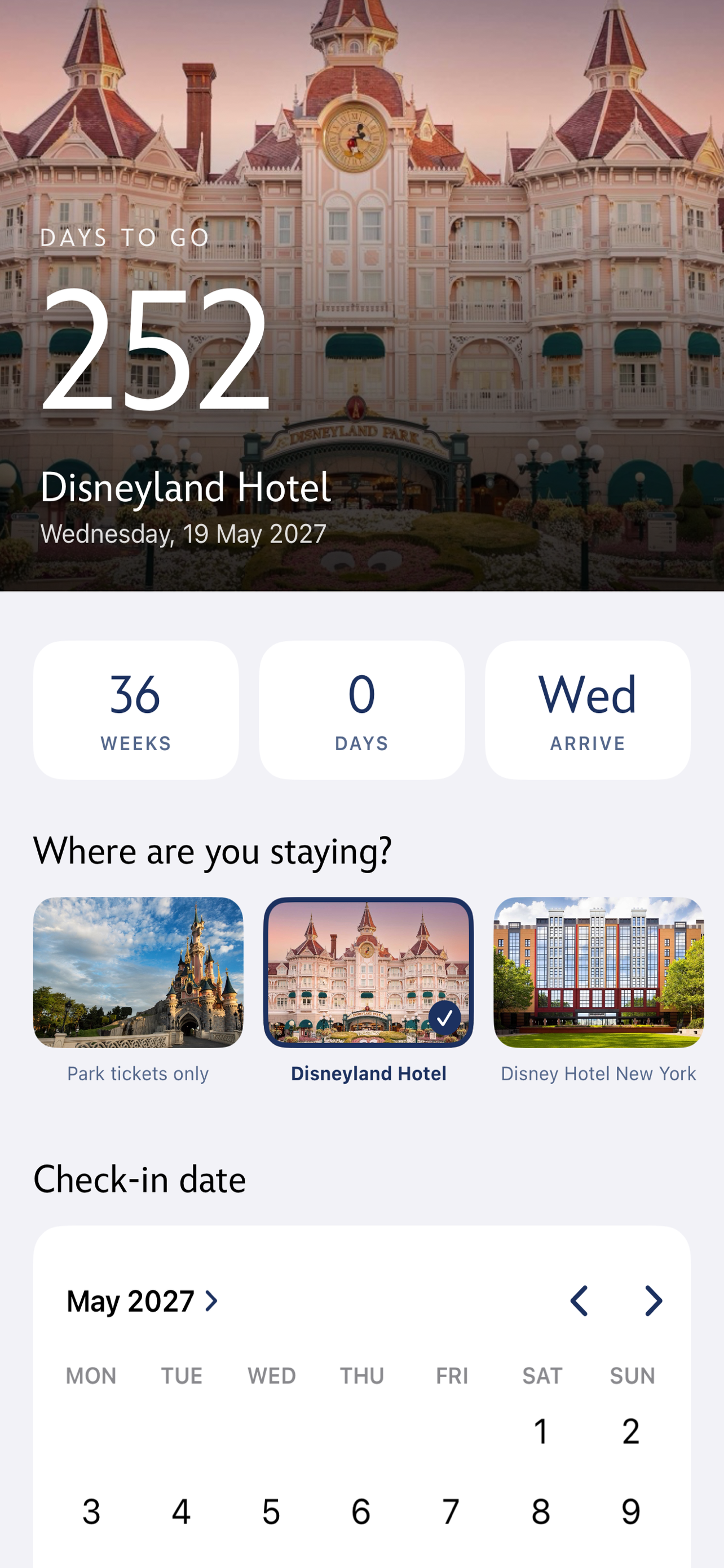 DLP Countdown trip screen